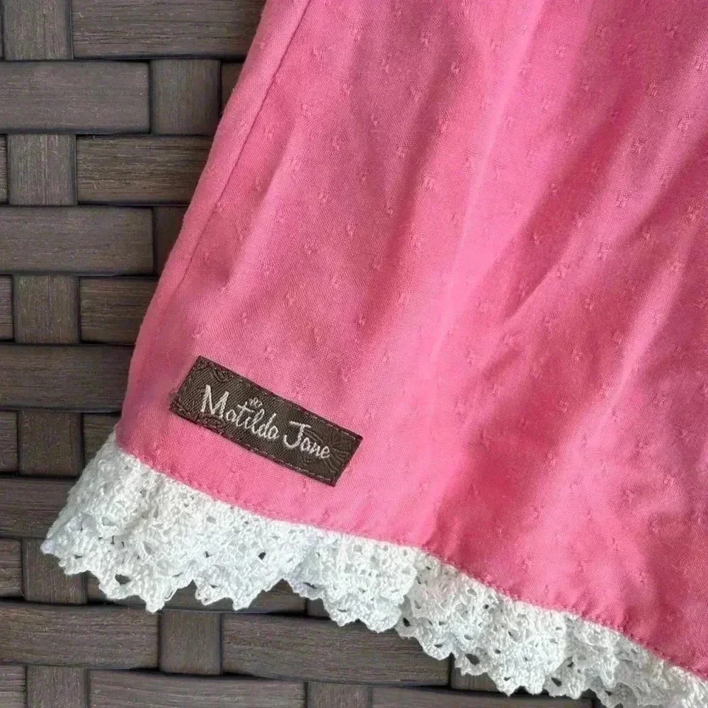 Matilda Jane Girls Sleepy Jean PJ Top Size 12 Pink/Lace White Brilliant Daydream